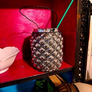 Hanging glass candle holder